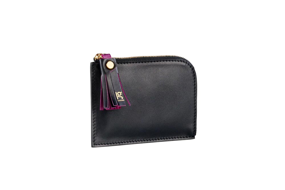 pouch Kagino schwarze Tasche seitlich